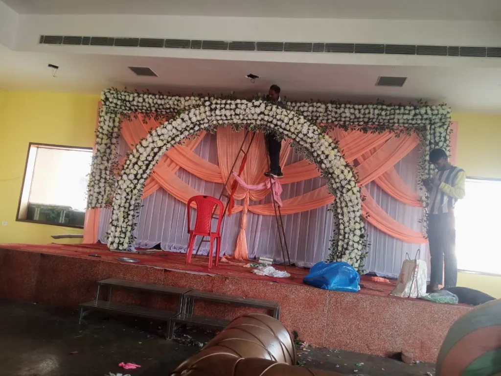 Stage & LED Setup by Wedding Flower Decoration